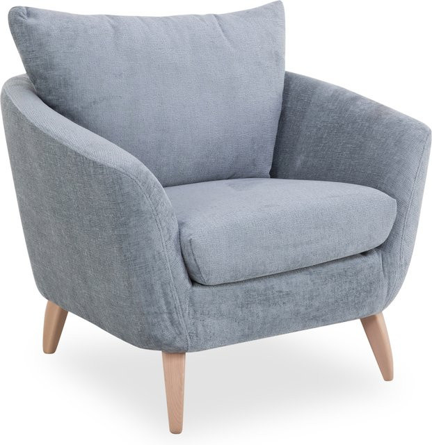 Sessel SANSIBAR FÜNEN in Blau und Grau mit Stoffbezug, B/T/H: 85 x 75 x 96 cm - Bild 1