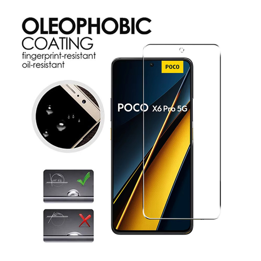 Xiaomi Panzerglas Displayschutz für Poco X6 X5 X4 X3 NFC M6 M5 M4 Pro 5G F6 F5 F3 F4 GT Pro C65 C40 in Transparent - Bild 4