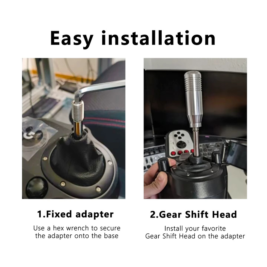 Logitech Getriebe Shifter Adapter aus Legierung in Silber für G25 G27 G29 G920 mit M12x1,25 Gewinde - Bild 3