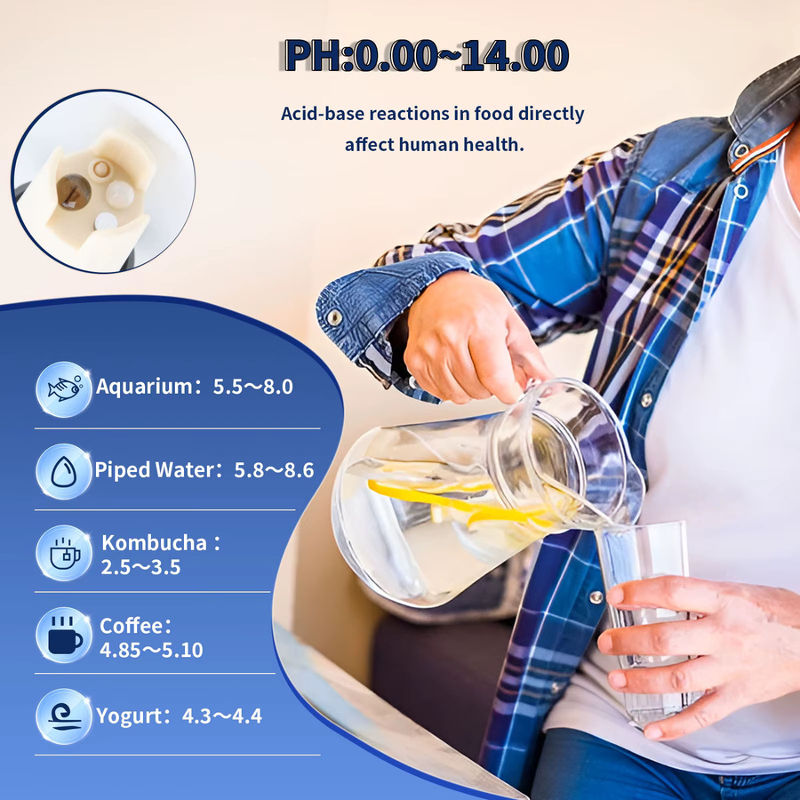 Yieryi 4-in-1 Digitales Wasserprüfgerät pH-Meter ORP und Wasserstoff-Tester mit PPM-Messung in Weiß - Bild 3