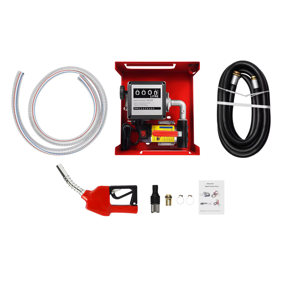 Bymaocar Diesel-Transferpumpe in Rot mit einstellbarer Geschwindigkeit, 230V, 3600 U/min und 1690,9 oz/min für Automobile, Bauernhöfe und Frachtschiffe - Bild 5