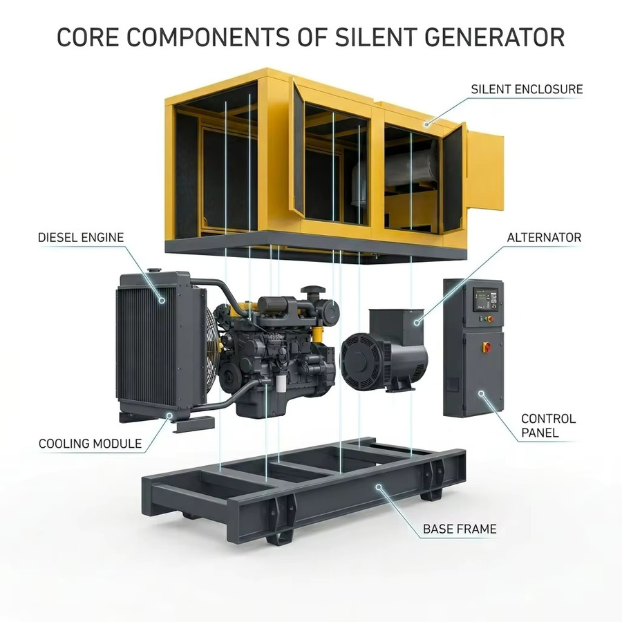 Wechai Dieselgenerator Stromaggregat mit ATS Power in Gelb - Bild 2