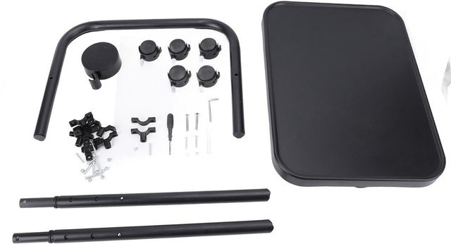Aimo Überbetttisch in Schwarz mit Rollen, höhenverstellbar und neigbarer Laptopständer - Bild 1