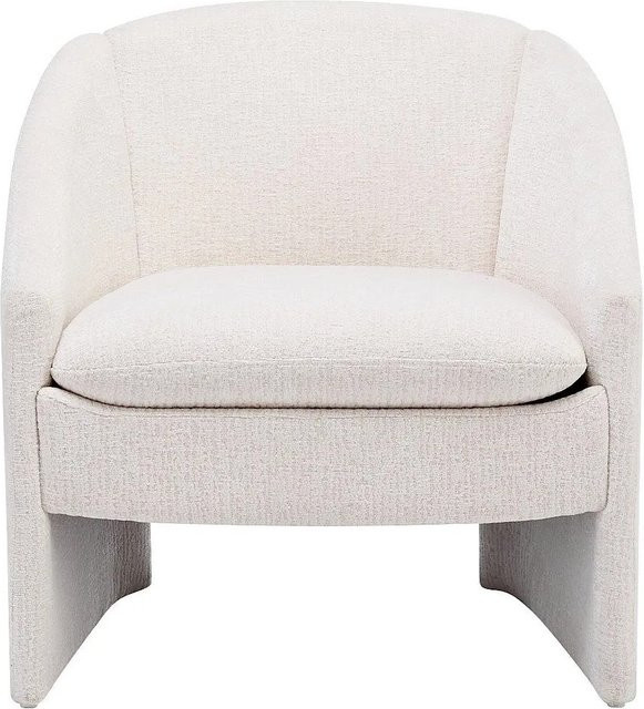 Vente-unique Sessel Tarolo mit gerader Rückenlehne und Armlehnen in Beige aus Bouclé-Stoff, Breite: 70 cm, Tiefe: 73 cm, Höhe: 68 cm - Bild 1