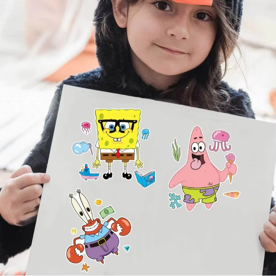 Potdemiel SpongeBob und Patrick Star Aufkleber, 8 Stück wasserfeste Vinyl-Sticker in Multicolour für Handyhülle, Laptop und Notizbuch - Bild 4
