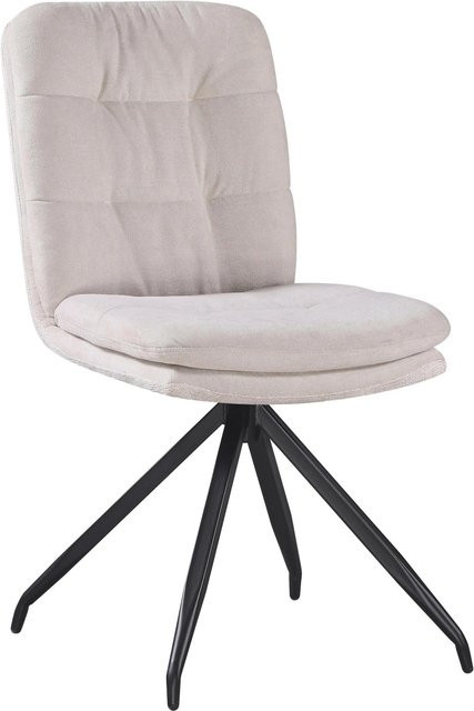 Mömax Stuhl Nova Beige mit Stoffbezug und Metallgestell, Drehstuhl für Home Office und Esszimmer, B/T/H: 49 x 48 x 89 cm - Bild 1