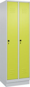 C+P Spind Classic PLUS Garderobenschrank mit Sockel, 2 Abteile, Lichtgrau, H x B x T: 195 x 60 x 50 cm - Bild 1