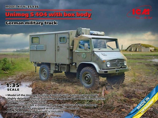 ICM Unimog S 404 with box body, German military truck, Grün - Bild 1