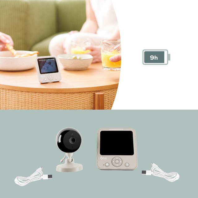 Babymoov Babyphone YOO START mit Kamera, Audio-Video-Übertragung und Gegensprechfunktion in Beige - Bild 1