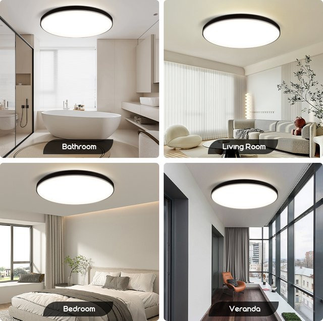 CHENBEN LED Deckenleuchte in Weiß, minimalistisches und rundes Design für Wohnzimmer, Schlafzimmer oder Badezimmer - Bild 1