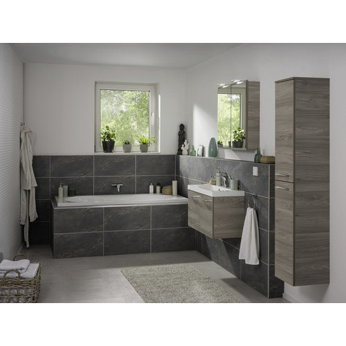 Fackelmann Spiegelschrank LIMA mit Softclose Türen und LED-Beleuchtung, Grau/Braun, B/H/T: 80 x 73 x 15,3 cm - Bild 3