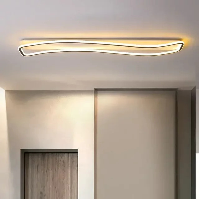 DAMIASMIL Moderne LED-Deckenleuchte in Weiß mit gebogener U-Form für Wohnzimmer, Schlafzimmer und Flur - Bild 1