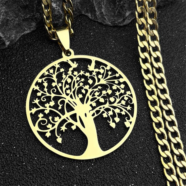 AFAWA Anhänger Baum des Lebens, Edelstahl, Bicolor, Unisex - Bild 1