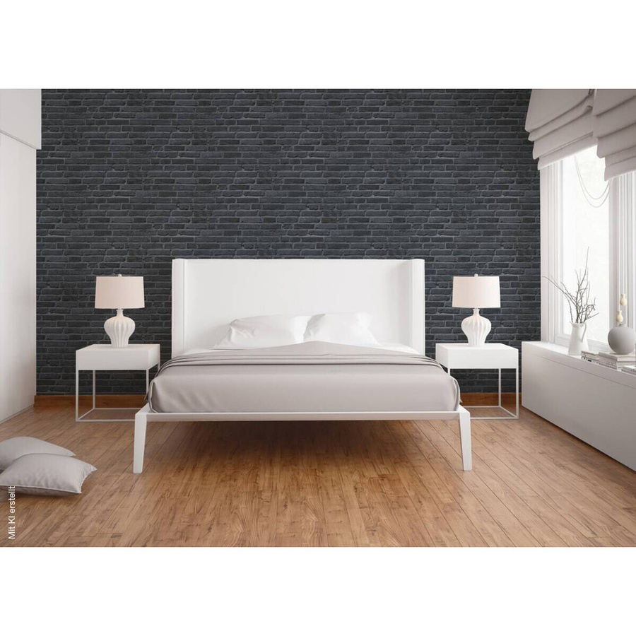 A.S. Création Vliestapete Stein-Optik Schwarz und Grau B/H: 53 x 1005 cm - Bild 4
