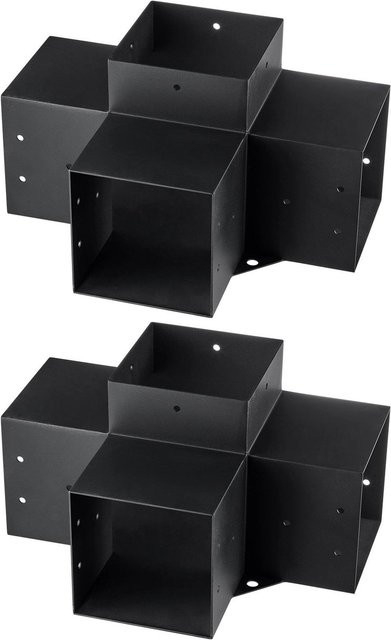 Buying Solutions, MB 4-Wege Schwerlast-Eckwinkel Set für Pergola aus Edelstahl in Schwarz, 2 Stück, Innenmaß: 5,6 x 5,6 cm - Bild 1