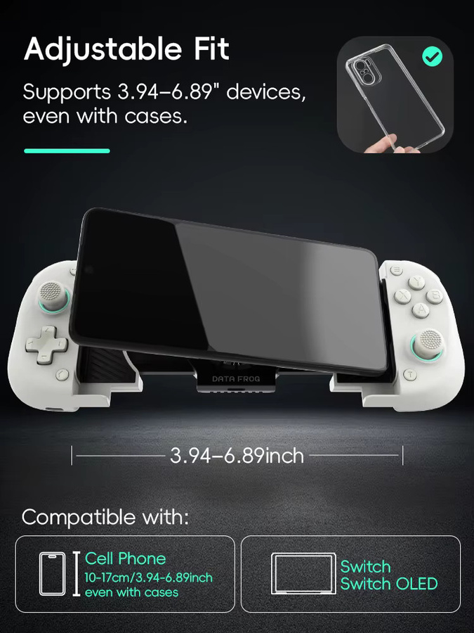 DATA FROG X3 Wireless Game Controller Gamepad Joystick für Android, Nintendo Switch und PC in Pink/White - Bild 3