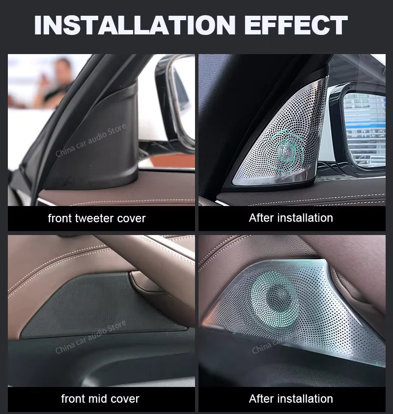 ALOONGACARR Upgrade LED-Beleuchtungsabdeckung Lautsprecher-Kit für BMW G30 G31 mit Hochtönern, Mitteltönern und Subwoofer für HiFi Stereo Auto-Audioanlage - Bild 4
