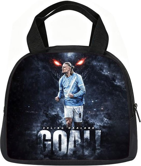 Isolierte Lunchtasche Haaland Fußballstar von Fancy Style Studio in Schwarz - Bild 1