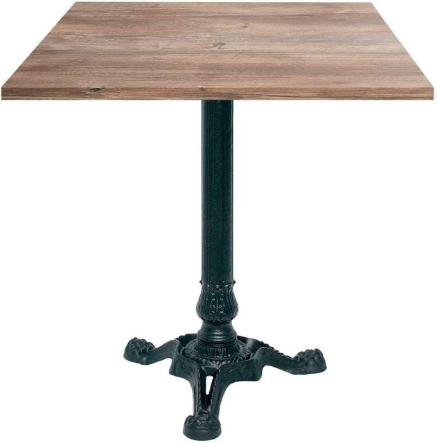 RestooTab Bistrotisch quadratisch in Eiche und Grau mit schwarzem Gestell, B/T/H: 70 x 70 x 75 cm - Bild 1