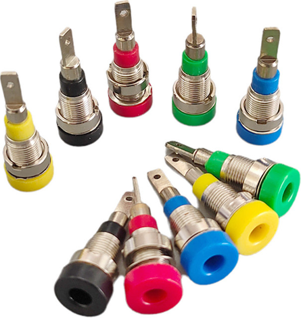 5 oder 10 Stück Bananenstecker Weiblich 2mm Panel Mount Testbuchsen in Rot für Hochspannung Netzteil Terminals - Bild 1