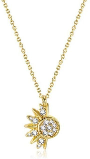 YULIN Halskette, Kupfer, Gold, Sonne Mond, Unisex - Bild 1