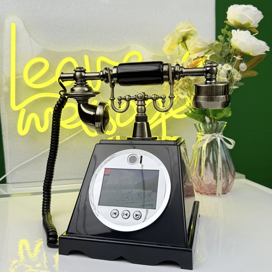 FEIYAQI 2K-Video-Gästebuch in Braun mit 8-MP-Kamera und 128-GB-Speicher für automatische HD-Aufzeichnungen und sofortige Fotoaufnahmen bei Hochzeiten, Geburtstagen und Events - Bild 4