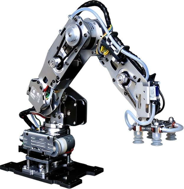 BinHex Roboterarm mit Saugnapf und Greifklaue, DIY-Kit, Metall - Bild 1