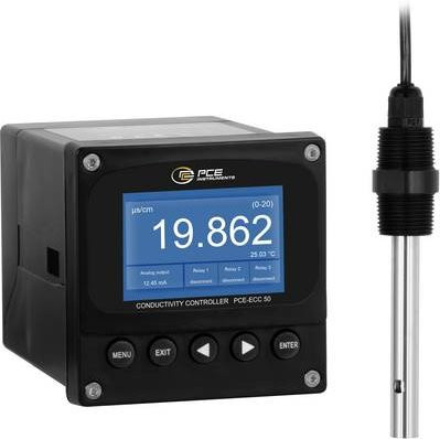 PCE Instruments Leitfähigkeitsmessgerät PCE-ECC 50 in Schwarz mit Temperaturkompensation und Auflösung von 0,001 µS/cm für Messbereiche von 0 bis 200 µS/cm - Bild 1