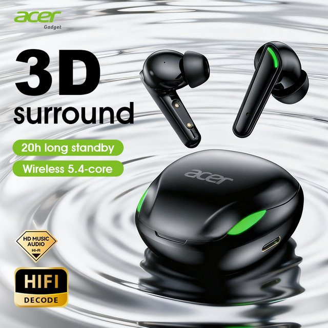 Acer Ohr619 Kabellose In-Ear-Gaming-Kopfhörer mit geringer Latenz und Geräuschunterdrückung inkl. Ladehülle und USB-C-Anschluss - Bild 1