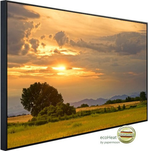 papermoon Infrarotheizung EcoHeat Sonnenuntergangslandschaft mit Matt-Effekt in Bunt, App-Steuerung und Überhitzungsschutz - Bild 1