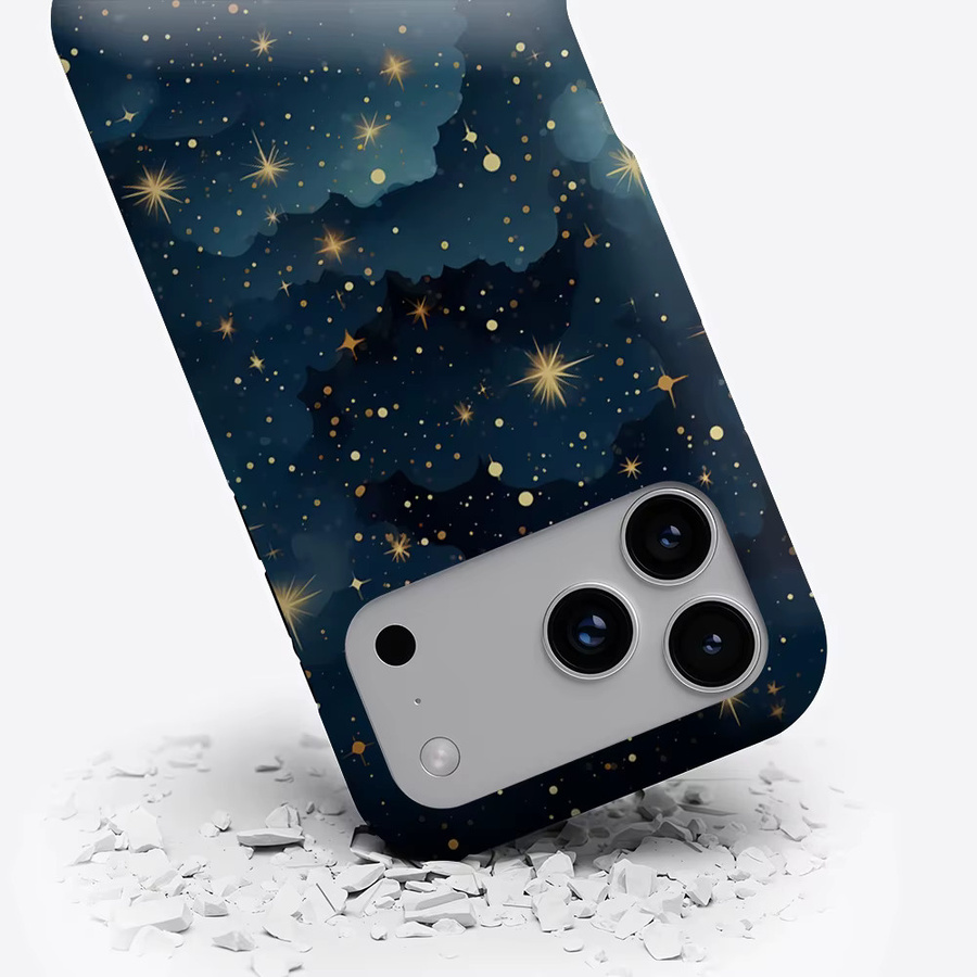Potdemiel Magnetische Handyhülle mit Goldenen Sternenwolken für iPhone 13 bis iPhone 17 Pro Max Plus in Gold und Multicolour - Bild 3
