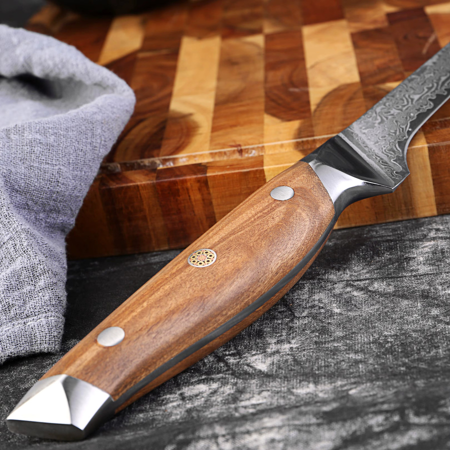 Xituo Filetmesser aus Damaststahl mit ergonomischem Griff aus Olivenholz in Braun, 15,24 cm - Bild 3