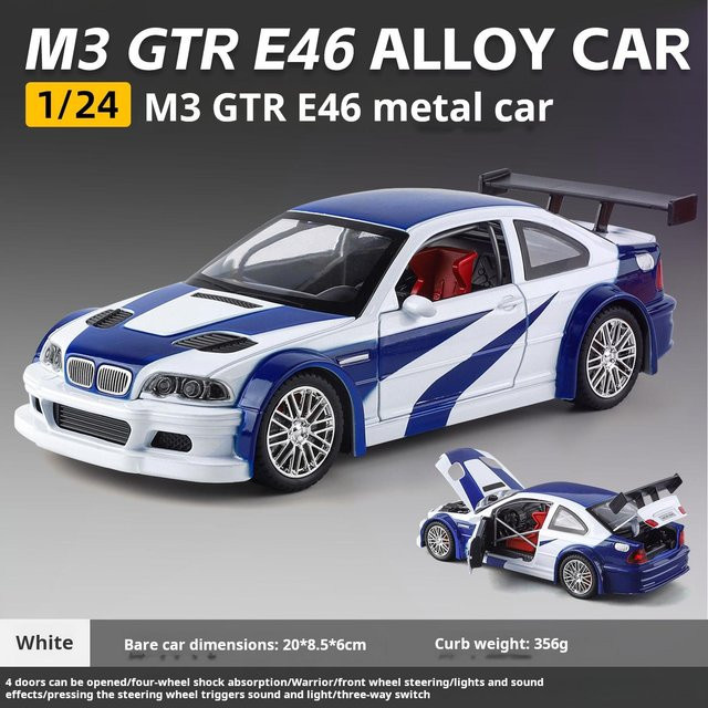 Linyi toy car M3 Gtr E46 Limited Edition Rennwagen Modell, 1:24, ab 3 Jahren - Bild 1