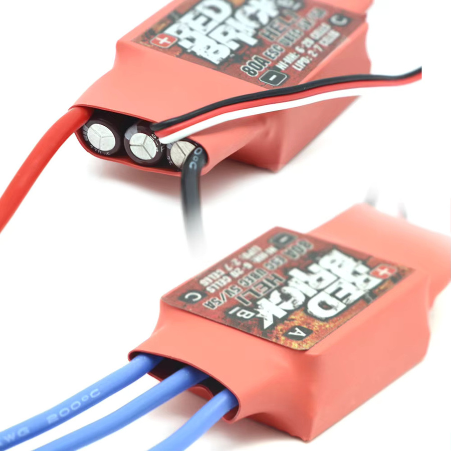 Hot RC Bürstenloser ESC Elektronischer Geschwindigkeitsregler in Rot für FPV Multikopter mit 50A bis 200A Auswahl und 5V/3A oder 5V/5A BEC - Bild 2