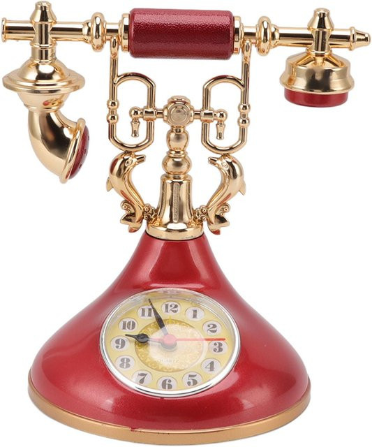 CosyHome Vintage Telefonwecker in Beige als Retro Nachttischuhr für dein Zuhause - Bild 1
