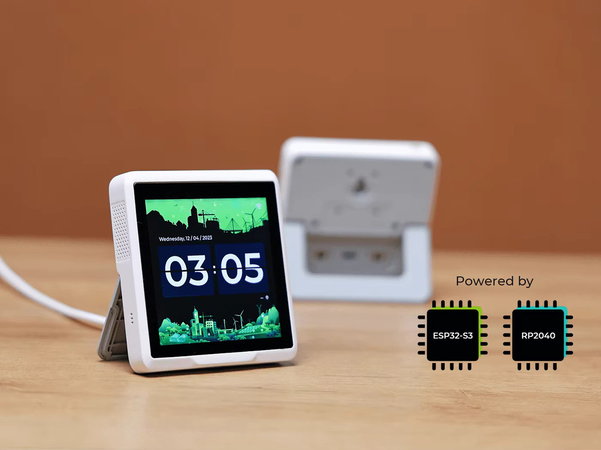 Seeed Studio SenseCAP D1 IoT-Entwicklungsplattform mit 4-Zoll-RGB-Touchscreen-Anzeige, ESP32S3 und RP2040, Weiß - Bild 2