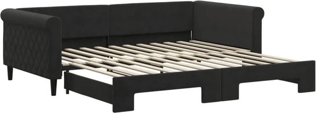 vidaXL Tagesbett ausziehbar in Schwarz mit Samtbezug B/T/H: 229 x 100 x 68 cm - Bild 1