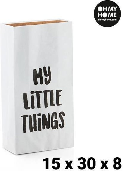 Oh My Home Papiertüte in Weiß mit zeitgenössischem Design, B/T/H: 15 x 8 x 30 cm - Bild 1