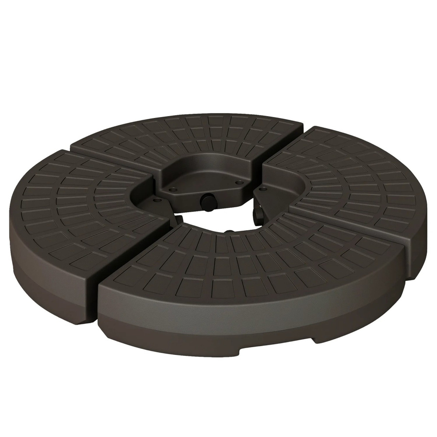 Outsunny Schirmständer Gewichte aus HDPE Kunststoff in Kaffee, 4-teilig, B/H/T: 100 x 10,5 x 100 cm - Bild 3