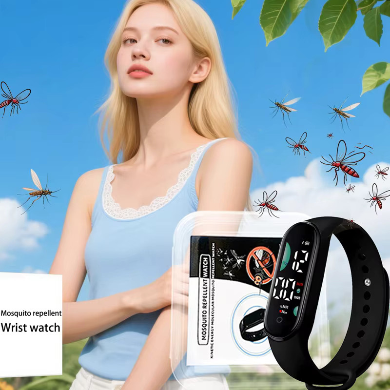 VIVO Smart-Armband mit Ultraschall-Mückenabwehr für Drinnen und Draußen, Unisex, Modell 2026, Schwarz/Gelb - Bild 2