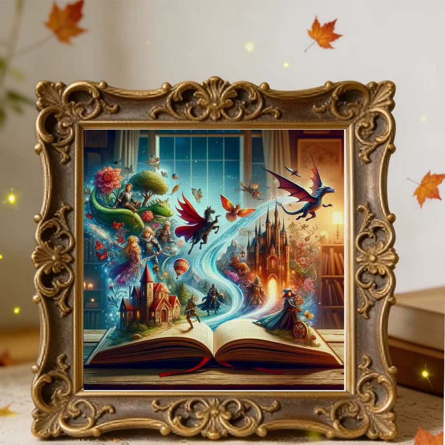 Magic Pages Kreuzstich-Set zum Selbermachen, 11CT Stickerei in Multicolour, B/B: 36 x 36 cm - Bild 4