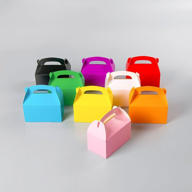 10 Stück Tragbare Geschenkboxen aus Papier für Hochzeit, Geburtstag und Babyparty zur Verpackung von Süßigkeiten, Schokolade oder Kuchen - Bild 1