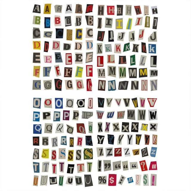 181 Stück Vintage Alphabet Buchstaben Aufkleber in Multicolour für Scrapbooking, Notizbücher und Planer, 4 Bögen mit A-Z Buchstaben - Bild 1