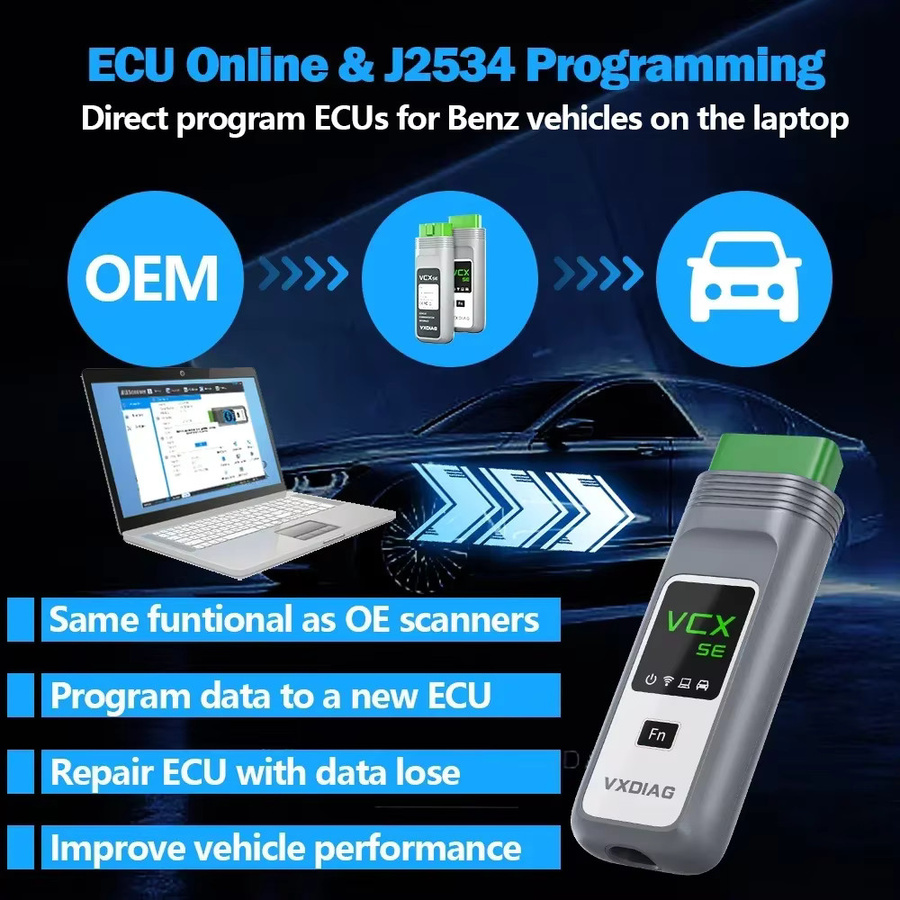 VXDIAG VCX SE OBD2 Diagnosetool für Mercedes Benz mit MB Star C6 DoIP für Systemdiagnose, Codierung und Programmierung - Bild 2