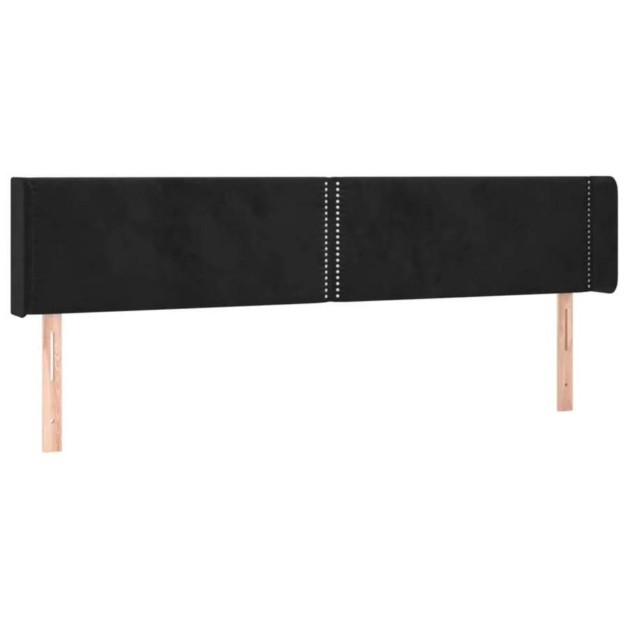 vidaXL LED Kopfteil aus Samt in Schwarz mit USB-Ladeport, Breite: 203 cm, Tiefe: 16 cm, Höhe: 78-88 cm - Bild 2