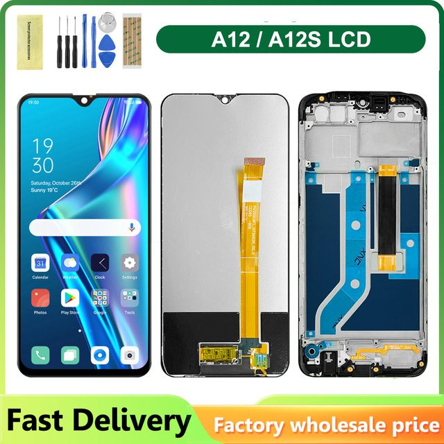 Oppo A12 LCD-Display Ersatz mit Rahmen und Touchscreen in Schwarz, 6,22 Zoll - Bild 1