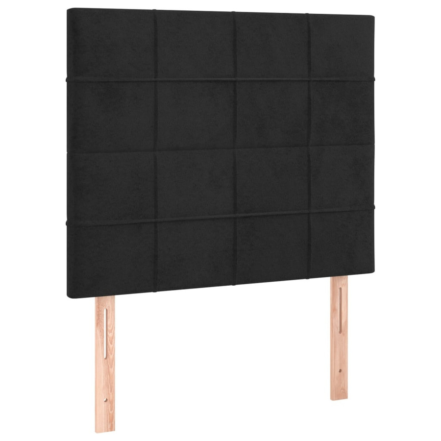 vidaXL Boxspringbett mit Matratze Schwarz Samt B/T/H: 100 x 200 x 128 cm - Bild 4