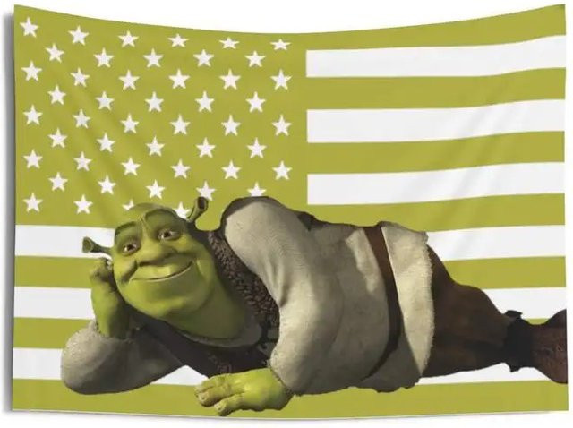 VIKAMA Wandteppich Amerikanische Flagge USA in Grün, Rechteckig, Breite: 90 cm, Höhe: 60 cm - Bild 1