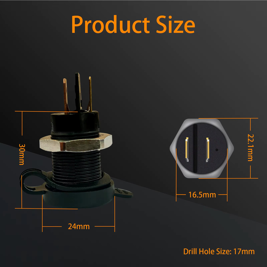 BANDC 12V DIN Hella-Steckdose mit USB-A und USB-C Ladegerät, Wasserdichter Zigarettenanzünder in Schwarz für Auto, Motorrad, Boot und Wohnmobil - Bild 2
