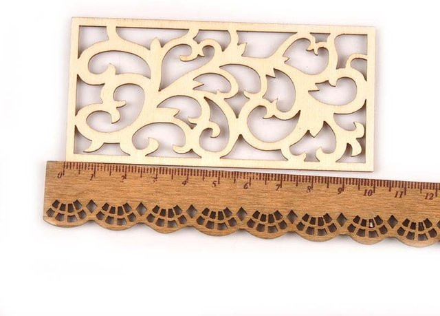 5er Set rechteckige Holzscheiben in Braun und Beige für DIY-Handwerk und Dekorationen - Bild 1